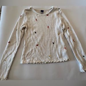 Ribbed vintage Tee with small roses prints all over.
